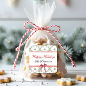 Happy Holidays Mistletoe Red Bow Custom Christmas Quadratischer Aufkleber