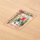 Happy Holidays Mistletoe Red Bow Family Foto Acryleinladungen (Ablage )