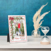 Happy Holidays Mistletoe Red Bow Family Foto Fotoplatte (Seite)