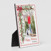 Happy Holidays Mistletoe Red Bow Family Foto Fotoplatte (Seite)