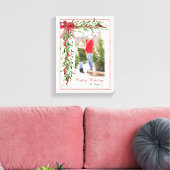 Happy Holidays Mistletoe Red Bow Family Foto Leinwanddruck (Insitu (Wohnzimmer))