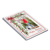 Happy Holidays Mistletoe Red Bow Family Foto Notizblock (Rechte Seite)