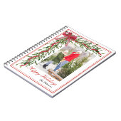 Happy Holidays Mistletoe Red Bow Family Foto Notizblock (Linke Seite)