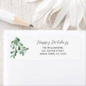 Happy Holidays Mistletoe Return Address Label (Insitu)