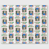 Happy Holidays mit einem Rahmen Foto Weihnachten Geschenkpapier (Flach)