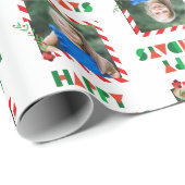 Happy Holidays mit einem Rahmen Foto Weihnachten Geschenkpapier (Rolleneckpunkt)