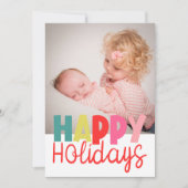 Happy Holidays mit Foto Weihnachtsgrüßkarte Karte (Vorderseite)