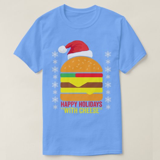 Happy Holidays mit Käse Familie Weihnachten Pajama T-Shirt (Design vorne)