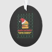 Happy Holidays mit Käse Weihnachten Ornament (Vorderseite)