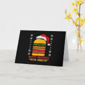 Happy Holidays mit Käse Weihnachts-Cheeseburger Karte (Gelbe Blume)
