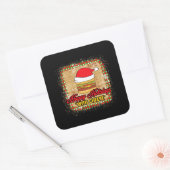 Happy Holidays mit Käse Weihnachtskäse Burger Quadratischer Aufkleber (Umschlag)
