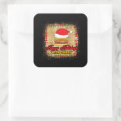 Happy Holidays mit Käse Weihnachtskäse Burger Quadratischer Aufkleber (Tasche)
