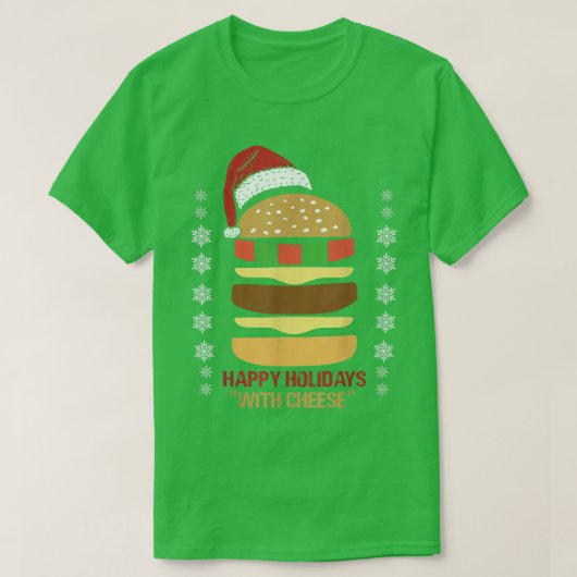 Happy Holidays Mit Käse Weihnachtsmannmütze Weihna T-Shirt (Design vorne)