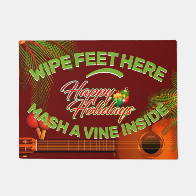 Happy Holidays mit Marac und Cuatro Karibik Fußmatte (Vorderseite)