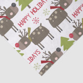 Happy Holidays mit Rentier und Schneeflocken Seidenpapier (Detail)