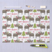 Happy Holidays mit Rentier und Schneeflocken Seidenpapier (Handwerk)