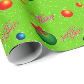 Happy Holidays mit Ribbons und Baubles Geschenkpapier (Rolleneckpunkt)