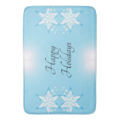 Happy Holidays mit Snowflake Art Badematte (Vorderseite Vertikal)