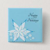 Happy Holidays mit Snowflake Art Button (Vorderseite)