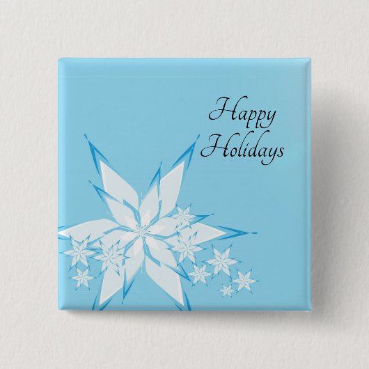 Happy Holidays mit Snowflake Art Button (Vorderseite)