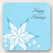 Happy Holidays mit Snowflake Art Getränkeuntersetzer (Vorderseite)