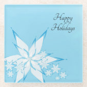 Happy Holidays mit Snowflake Art Glasuntersetzer (Vorderseite)