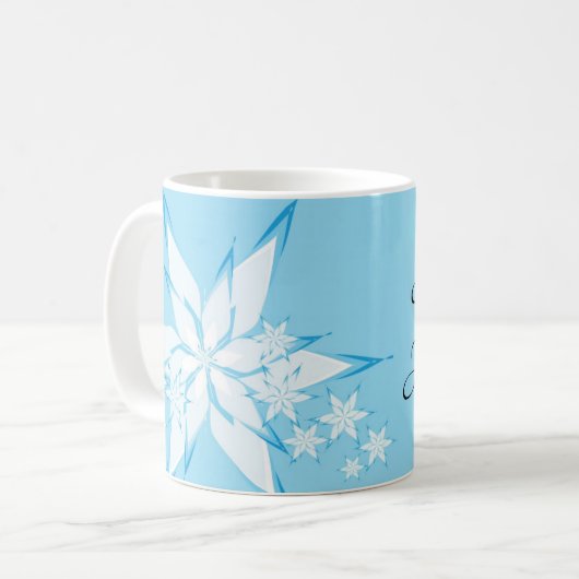 Happy Holidays mit Snowflake Art Kaffeetasse (Vorderseite Links)