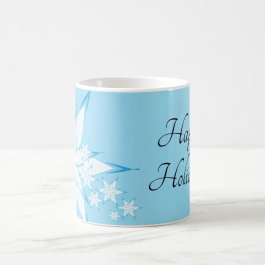 Happy Holidays mit Snowflake Art Kaffeetasse (Mittel)