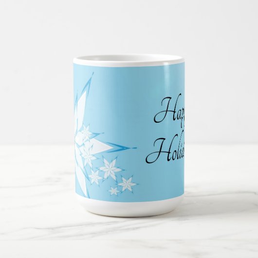Happy Holidays mit Snowflake Art Kaffeetasse (Mittel)