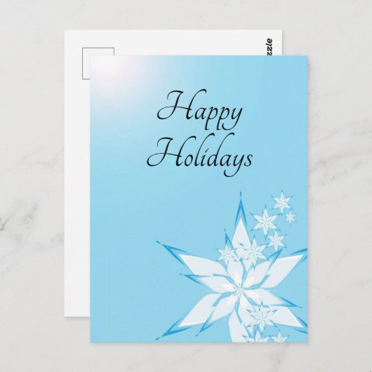 Happy Holidays mit Snowflake Art Postkarte (Vorne/Hinten)