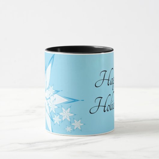 Happy Holidays mit Snowflake Art Tasse (Zentrum)