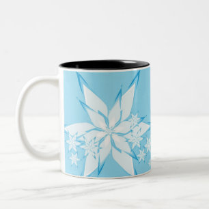 Happy Holidays mit Snowflake Art Zweifarbige Tasse
