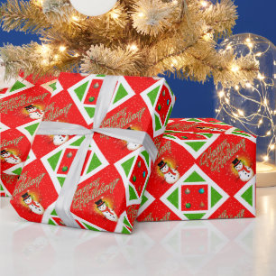 Happy Holidays mit Snowman zu Weihnachten Geschenkpapier