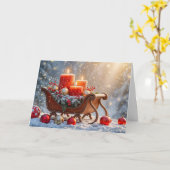 Happy Holidays mit Weihnachten Candles Ornaments Karte (Gelbe Blume)