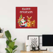 Happy Holidays mit Weihnachten und Rentieren Poster (Heimbüro)