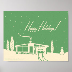 Happy Holidays Mitten im Grünen Poster