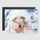 Happy Holidays Model Headshot Magnet Card (Vorne/Hinten)