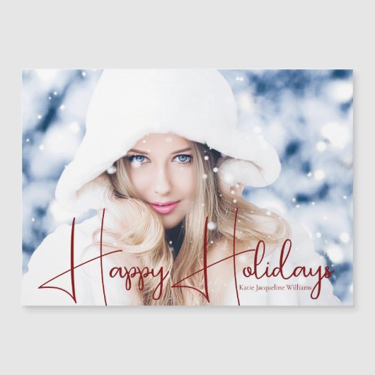 Happy Holidays Model Headshot Magnet Card (Vorderseite)