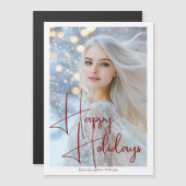 Happy Holidays Model Headshot Weihnachtsmagazin Magnetkarte (Vorne/Hinten)