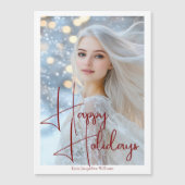 Happy Holidays Model Headshot Weihnachtsmagazin Magnetkarte (Vorderseite)