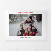 Happy Holidays Modern 12 Foto Dreifach Gefaltete Urlaubskarte (Cover)