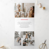 Happy Holidays Modern 12 Foto Dreifach Gefaltete Urlaubskarte (Innenseite)