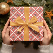 Happy Holidays Modern Bold Bold Red Floral Weihnac Geschenkpapier