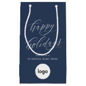 Happy Holidays Modern Business Logo Weihnachten Kleine Geschenktüte (Vorderseite)