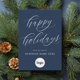 Happy Holidays Modern Calligraphy Business Logo Feiertagskarte