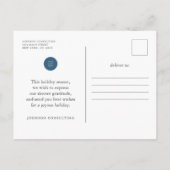 Happy Holidays Modern Foliage Botanisches Budget Ankündigungspostkarte (Rückseite)