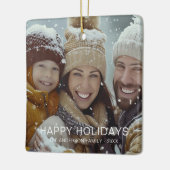 Happy Holidays Modern Foto Template Keramikornament (Links)
