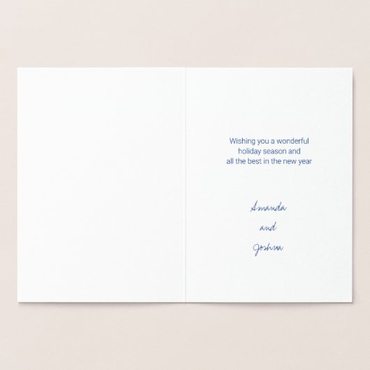 Happy Holidays Modern Geometric Trees Silver Folienkarte (Innenseite)