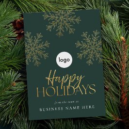 Happy Holidays Modern Gold Snowflake Business Feiertagskarte