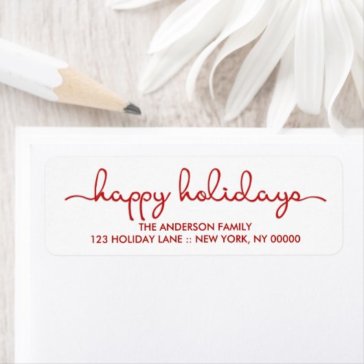 Happy Holidays Modern Hand Letted Script Label (Insitu)